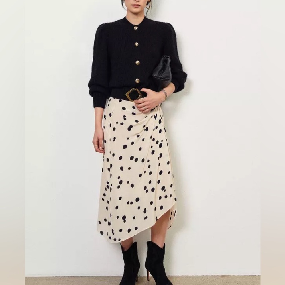 Ba&sh Beige Polka Dot Skirt (US size 6)